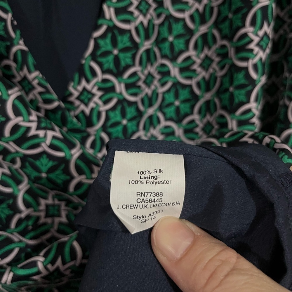 J. Crew 100% Silk Lattice Work Dress Size 2 - Picture 7 of 8